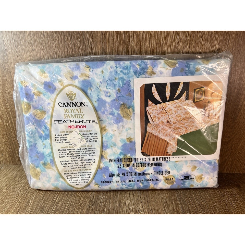 Vintage Cannon Royal Family Featherlite Twin Flat Sheet